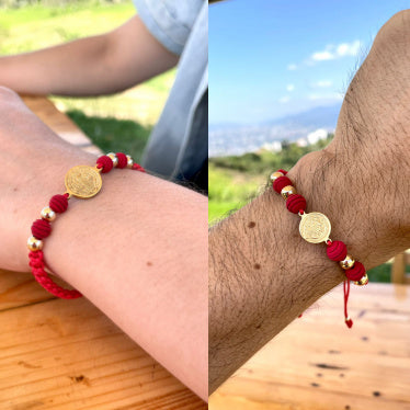 Pareja Pulsera San Benito Red x2