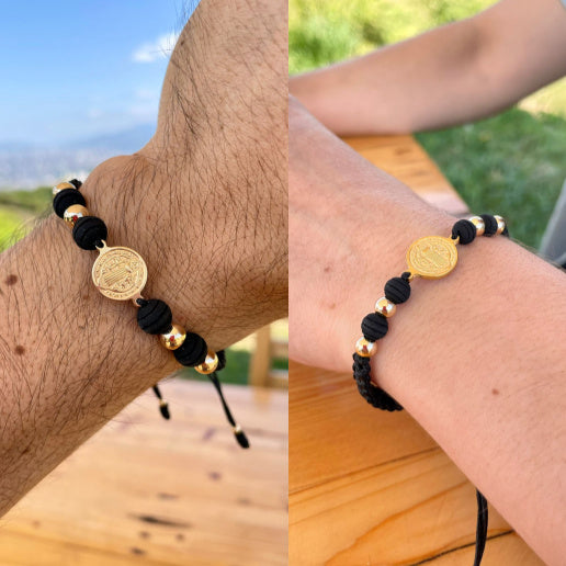 Pareja Pulsera San Benito Black x2