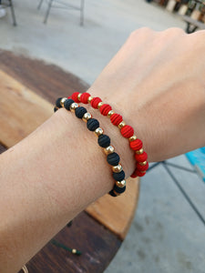 Pareja Pulsera Black & Red