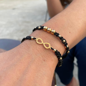 Set Pulsera Infinito Black