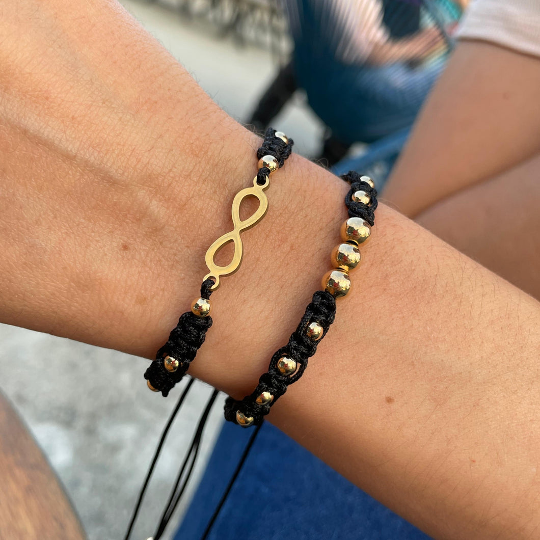 Set Pulsera Infinito Black