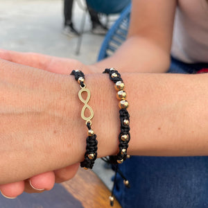 Set Pulsera Infinito Black