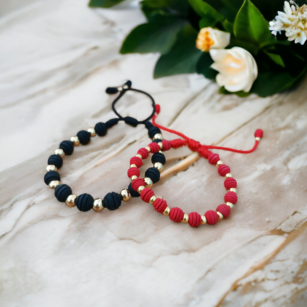 Pareja Pulsera Black & Red