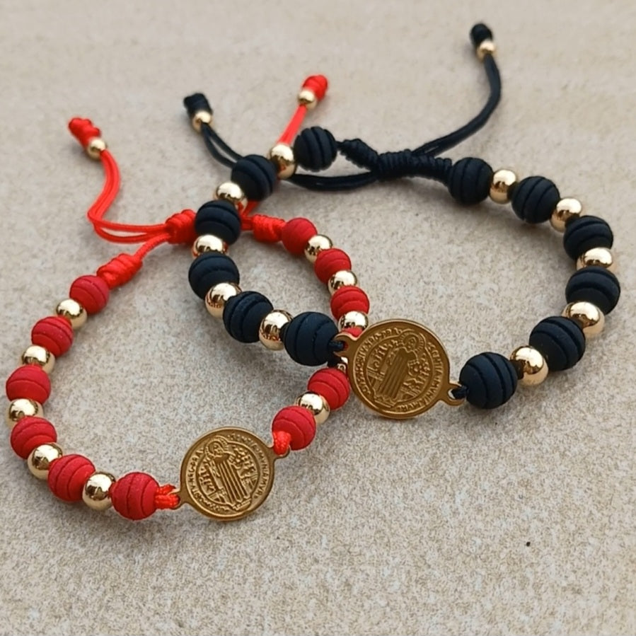 Pareja Pulsera San Benito Black & Red