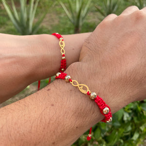 Set Pulsera Infinito Love Red