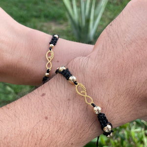 Set Pulsera Infinito Love Black