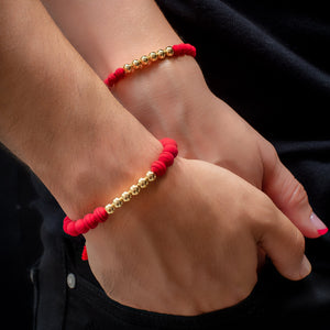 Pareja Pulsera Golden & Red