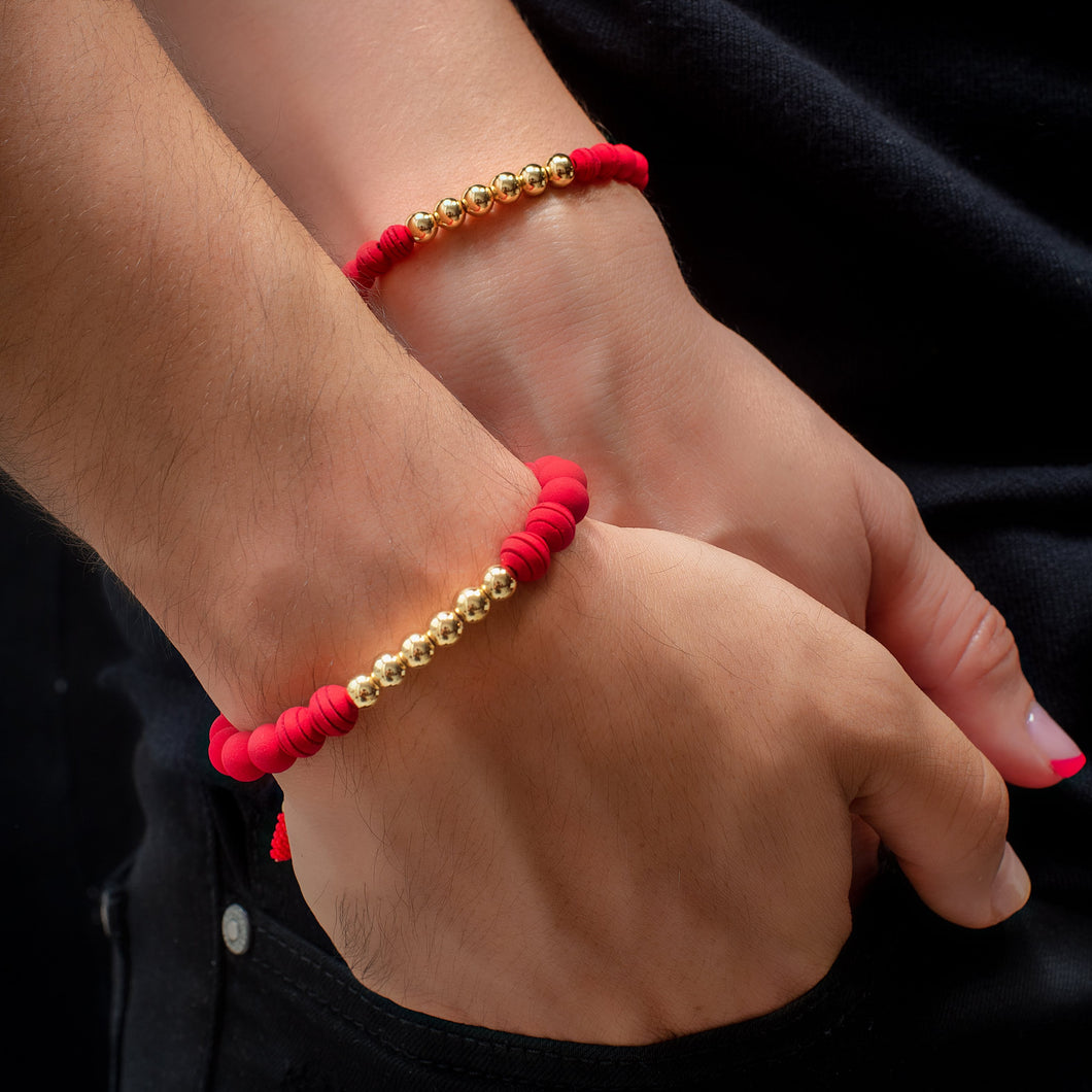 Pareja Pulsera Golden & Red