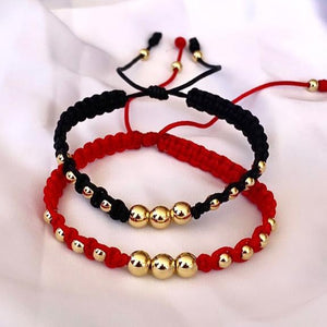 Pulsera Tejida Black & Red x2