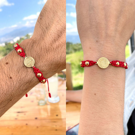 Pareja Pulsera San Benito Red x2