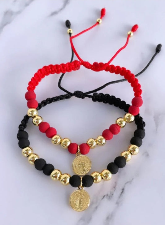 Pareja Pulsera San Benito Black & Red